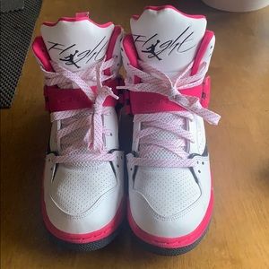 Jordan flight 45 pink and white girls